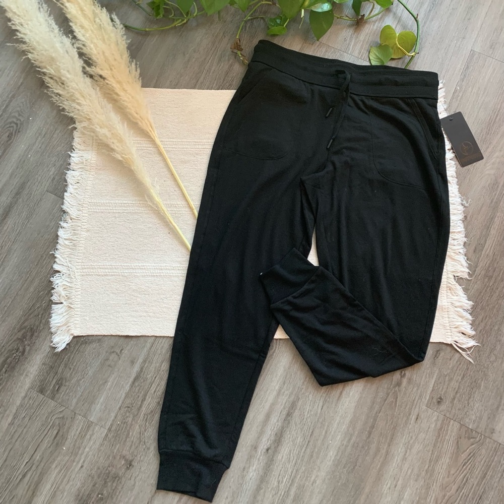 Black Draw String Knit Joggers 90’ Degree by Reflex